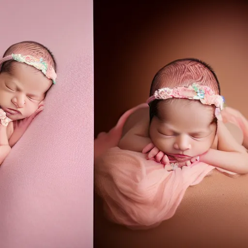 Prompt: beautiful photography of newborn hindi, pastel colors, hyper realistic, 8 0 mm, studio lighting