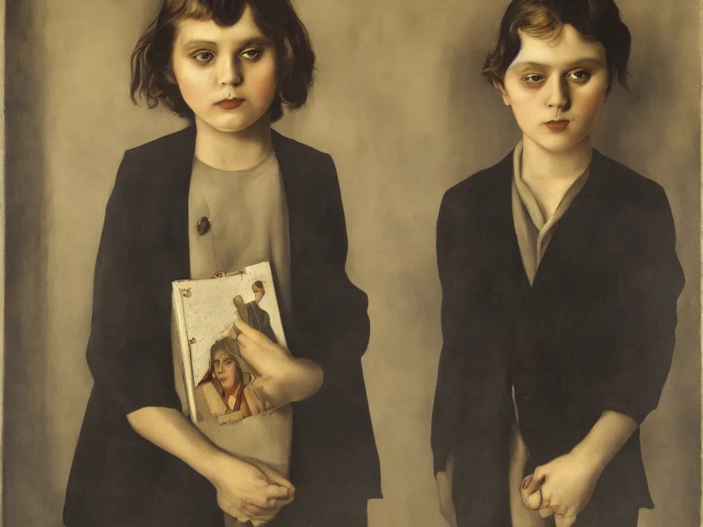 Prompt: portrait of an young aspiring dictator. Painting by Christian Schad, August Sander