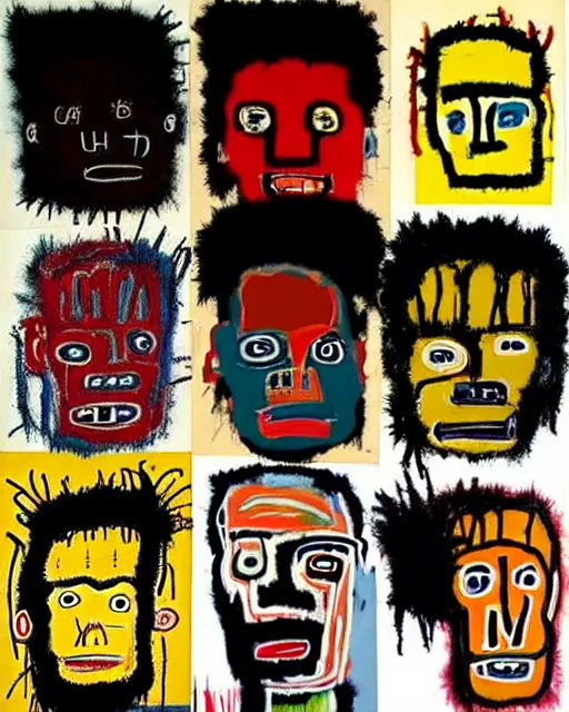 Prompt: portraits by jean - michel basquiat