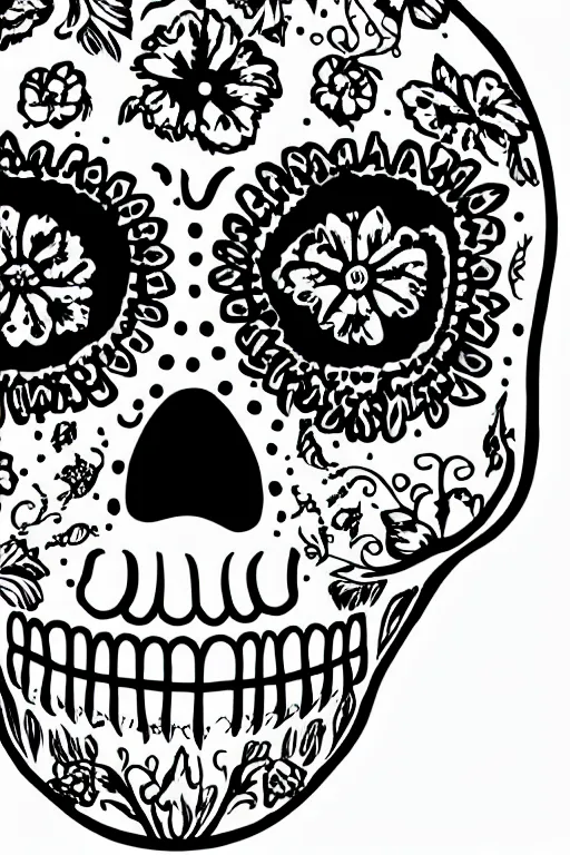 Image similar to Illustration of a sugar skull day of the dead girl, art by ryoji ikeda