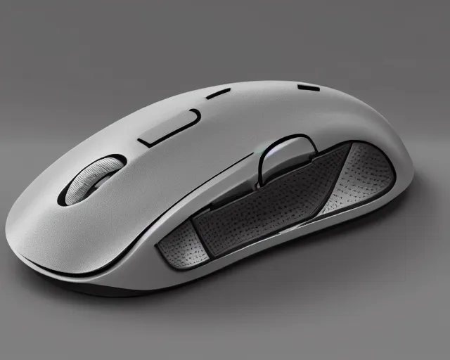 Prompt: luxury high end wheeled gaming mouse, understated, striking, minimalist, graceful curves, strong bespoke shape language, product design shot, octane render, syd mead, 8 k