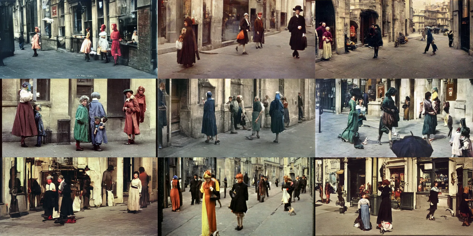 Prompt: Candid Street Photography. Autochrome