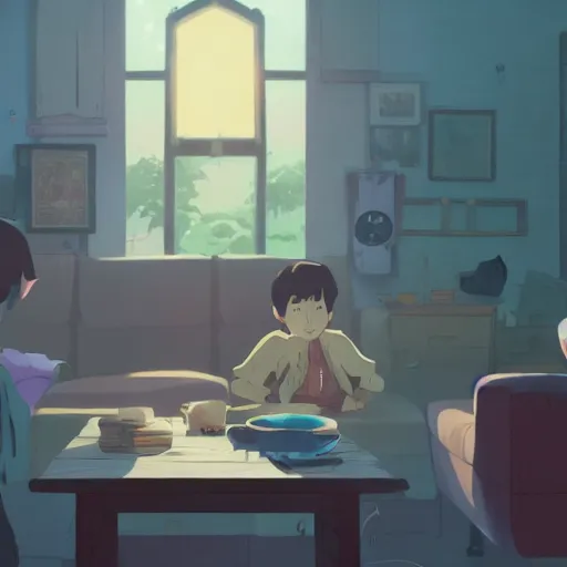 Image similar to our deeds were neither great nor rare, home is where we have to gather grace, detailed, cory loftis, james gilleard, atey ghailan, makoto shinkai, goro fujita, studio ghibli, rim light, exquisite lighting, clear focus, very coherent, plain background