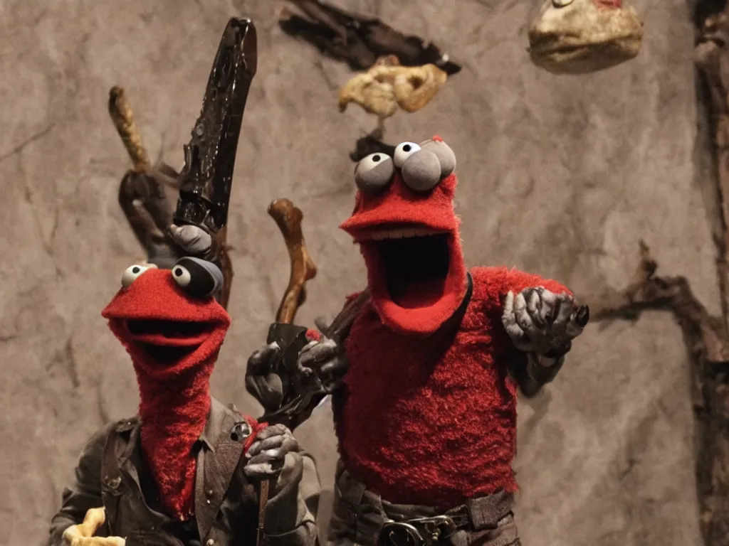 Image similar to Bruce Campbell as Ash in Evil Dead muppets