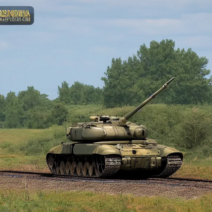 Image similar to t - 9 0 m going through the countryside while aiming at the side of the body photo realistic