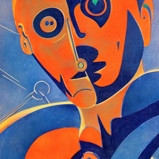 Image similar to cyborg by marinetti, futurism