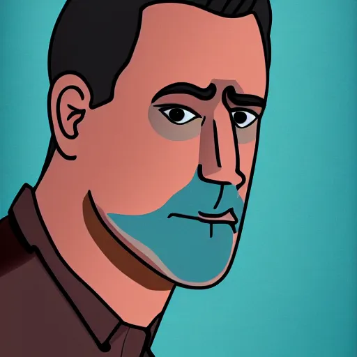 Image similar to bojack horseman style portrait of matt leblanc