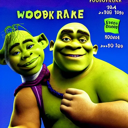 Image similar to shrek workout routine VHS cover from 1999