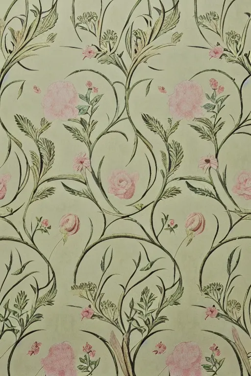 Prompt: Floral wallpaper by William Blake