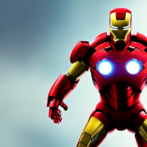 Image similar to Iron man in the style of pixar, animation, 3d art, trending