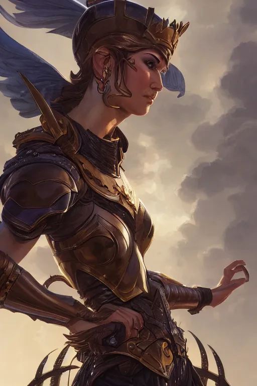 Image similar to amazon valkyrie athena, d & d, fantasy, portrait, highly detailed, headshot, digital painting, trending on artstation, concept art, sharp focus, illustration, art by artgerm and greg rutkowski and magali villeneuve