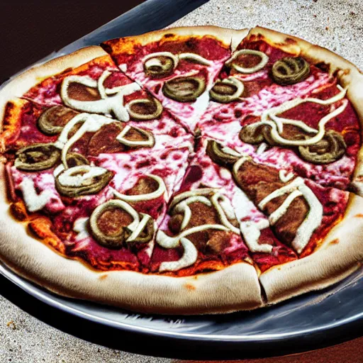 Prompt: gyro zeppelin pizza mozzarella, jojo bizzare adventure, realistic, hdr, clear image,