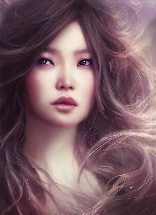 Prompt: a beautiful woman gheisa, 8 k, hyperrealistic, asian hyperdetailed, beautiful face, long hair windy, dark fantasy, fantasy portrait by laura sava