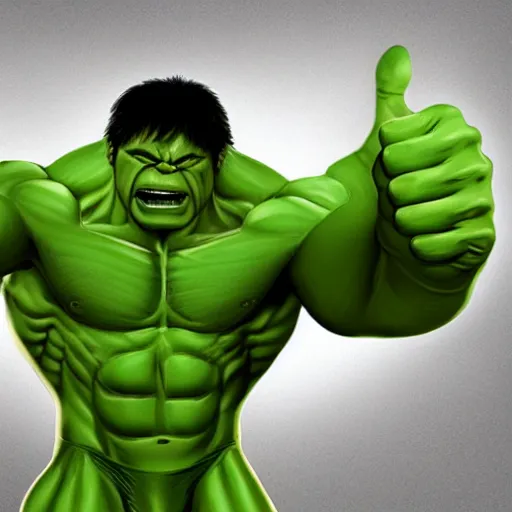 Prompt: hulk thumbs up