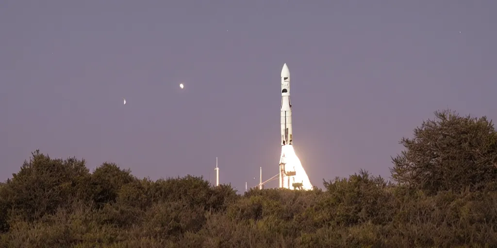 Image similar to apollo rocket with the full moon behind