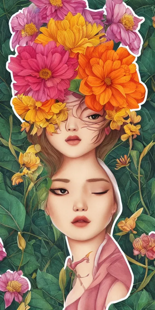 Image similar to beautiful flower, by tran nguyen, warm colors, cozy, sticker, sprite sheet