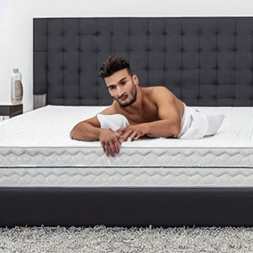 Prompt: giorgio mastrota on a mattress