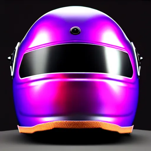 Prompt: Vaporwave motor helmet, photorealistic, 4K, as coherent as Dall-E 2