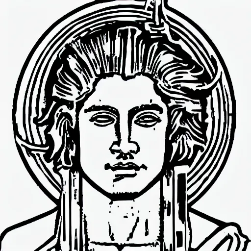 Image similar to apollo face 3 / 4 close up coloring pages