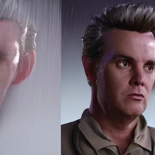 Prompt: hyperrealistic dslr film still of ace ventura pet detective in full metal jacket, stunning 8 k octane comprehensive 3 d render, inspired by istvan sandorfi & greg rutkowski & unreal engine, perfect symmetry, dim volumetric cinematic lighting, extremely hyper - detailed, extremely lifelike attributes & lifelike texture, intricate, masterpiece, artstation, stunning