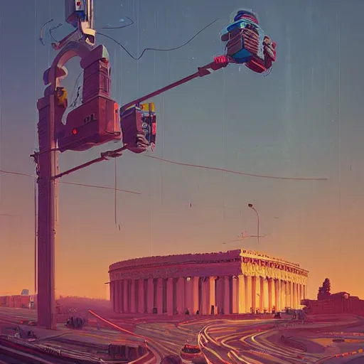 Image similar to rome in the year 2 0 7 7 by simon stalenhag