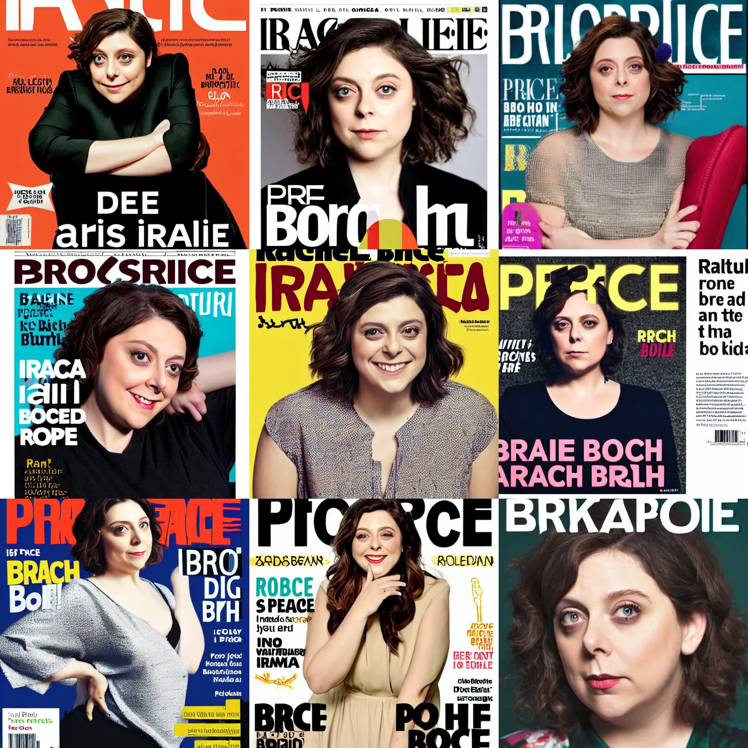 Prompt: rachel bloom brokering peace between israel and palestine, magazine cover