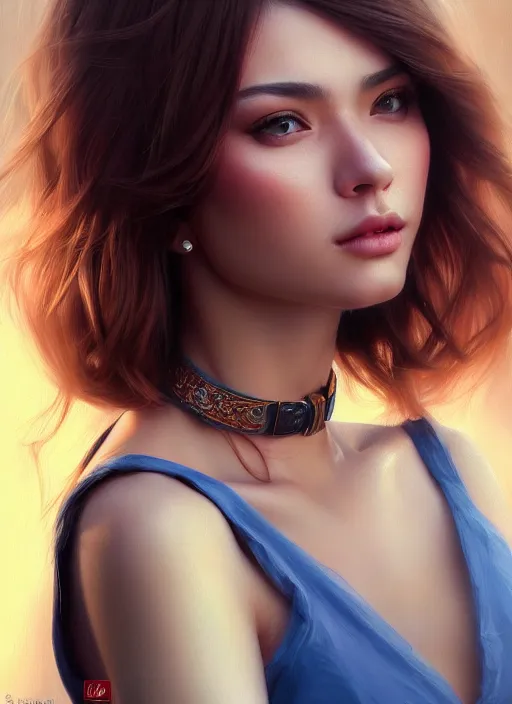 Image similar to photo of a gorgeous young woman in the style of stefan kostic, realistic, sharp focus, 8 k high definition, insanely detailed, intricate, elegant, art by stanley lau and artgerm