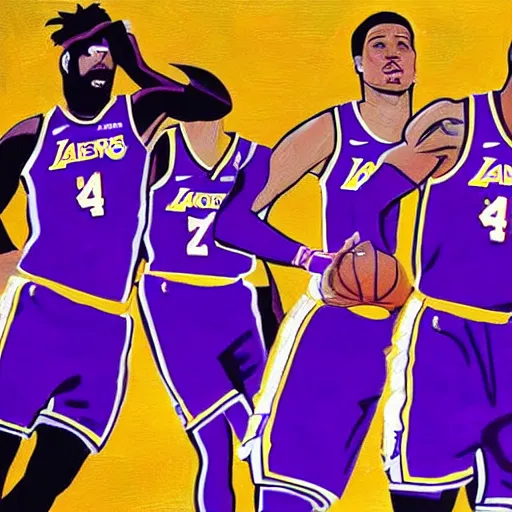 Image similar to the Los Angeles Lakers in the las supper painting