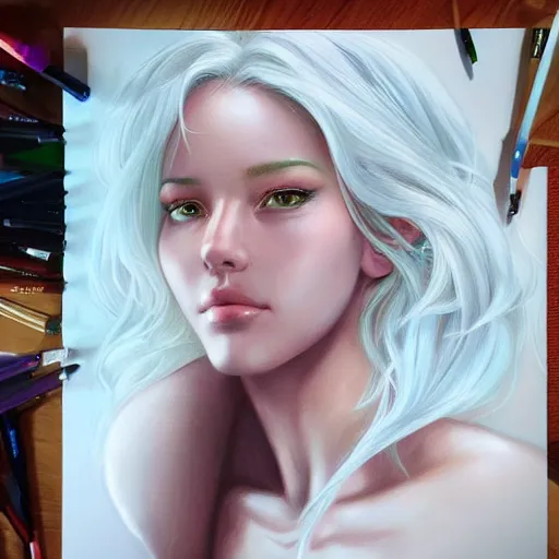 Image similar to beautiful realistic portrait of astral portal by artgerm