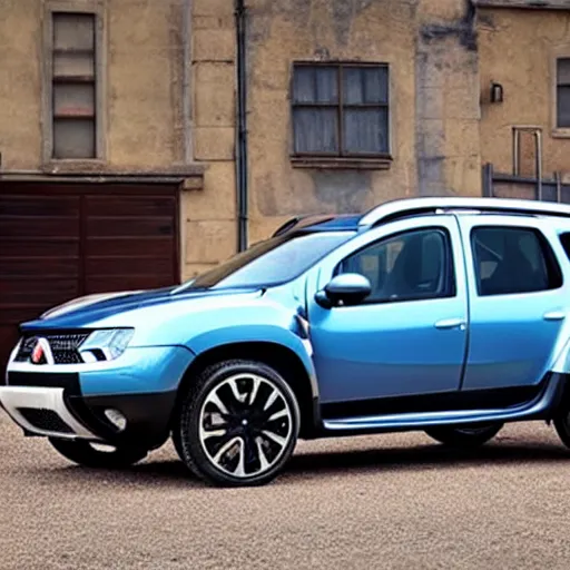 Prompt: A crossover between a Bugatti and a Dacia Duster