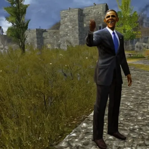 Image similar to barack obama in elder scrolls oblivion