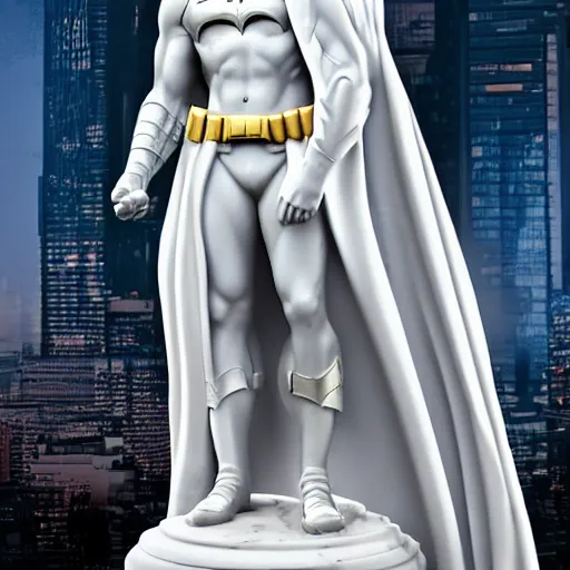 Image similar to marble statue of Batman in the style of David, reneissance, 4K, detailed, glossy, high quality, realistic,