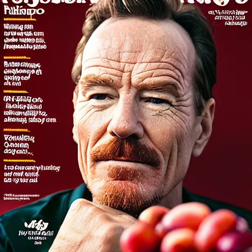 Image similar to bryan cranston wearing cranberries, natural light, sharp, detailed face, magazine, press, photo, steve mccurry, david lazar, canon, nikon, focus