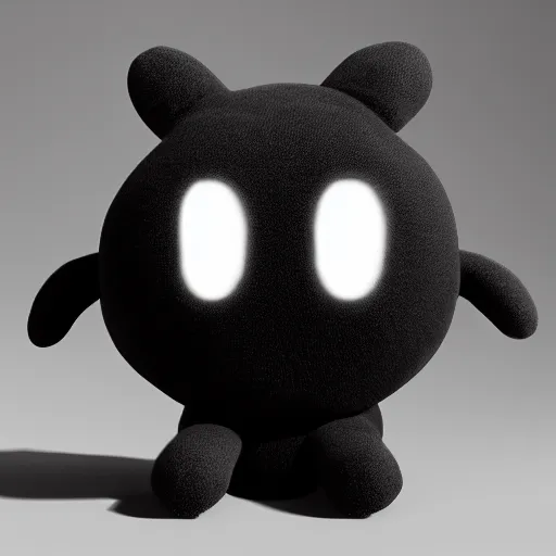 Image similar to cute fumo plush of a shadow girl made from vantablack, vray