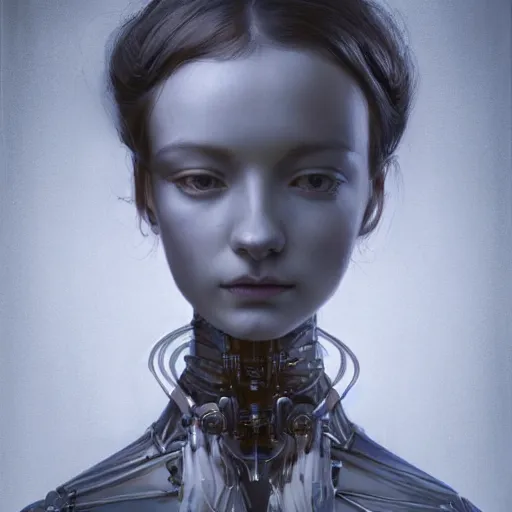 Image similar to victorian robotic couple, walking a human on a lead, beauty portrait, smooth, sharp focus, award - winning, masterpiece, in the style of of beth cavener, jin kagetsu, james jean and wlop, face symmetry, masterpiece, award winning, sharp focus, intricate concept art, ambient lighting, artstation