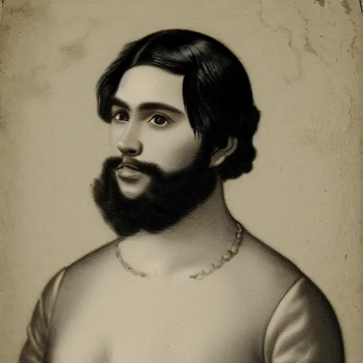 Image similar to a portrait of a young brown skinned and brown haired ancient nobleman