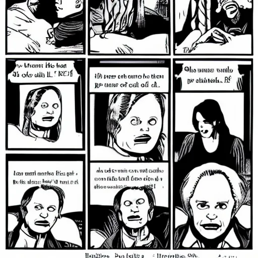 Prompt: scenes from silence of the lambs drawn in the style of the family circus, 8 k, highly detailed