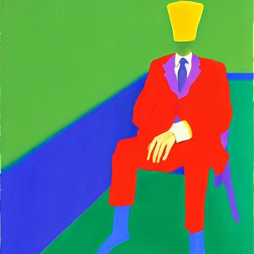 Image similar to painting of an invisible man, by hockney