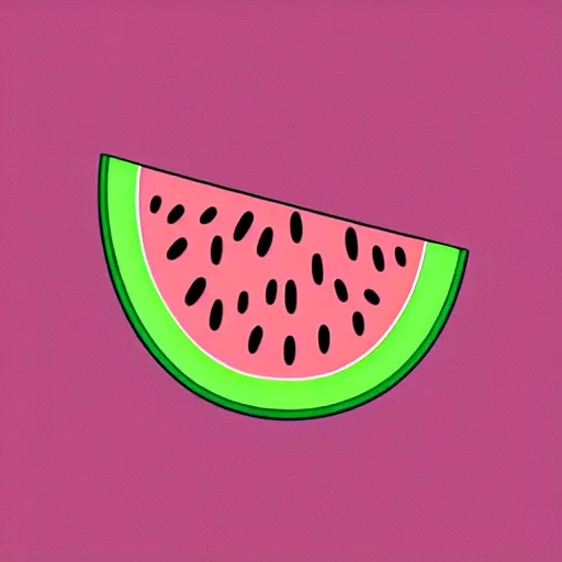 Prompt: Digital cartoon drawing of a kawaii Watermelon Slice, High quality, cel shading, thick line-art