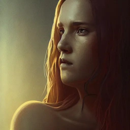 Prompt: Riveting female android portrait, atmospheric lighting, painted, intricate, volumetric lighting, beautiful, golden hour, sharp focus, ultra detailed, by Leesha Hannigan, Ross Tran, Thierry Doizon, Kai Carpenter, Ignacio Fernández Ríos