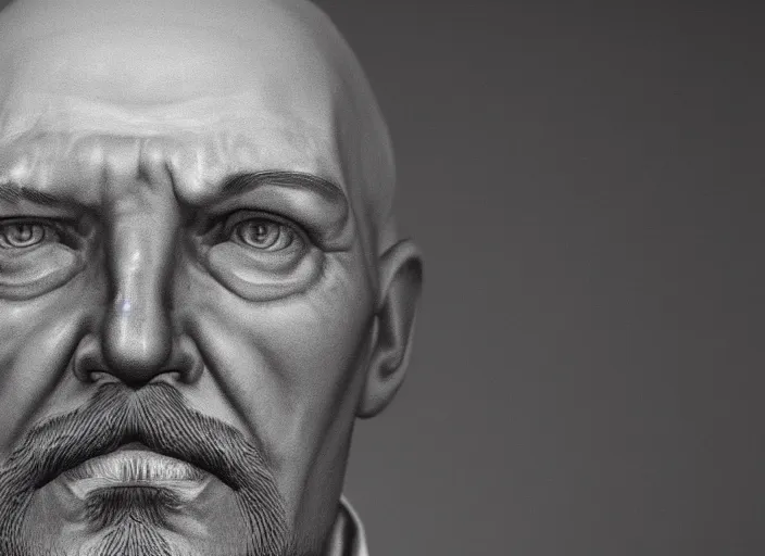 Image similar to hyper detailed portrait of lenin man by don mccullin, unreal engine 5, lumen, nanite, dslr