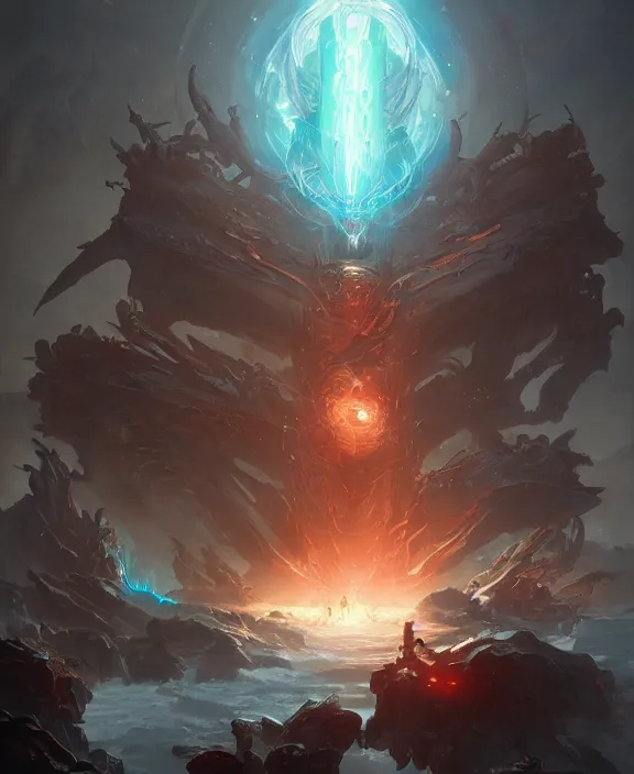 Prompt: the eldritch cyborg god of the outer realms by Steohan Martiniere and Peter Mohrbacher, 4k resolution, detailed