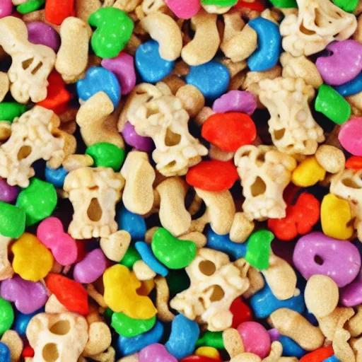 Prompt: lucky charms cereal 🥣 but it’s made of bones