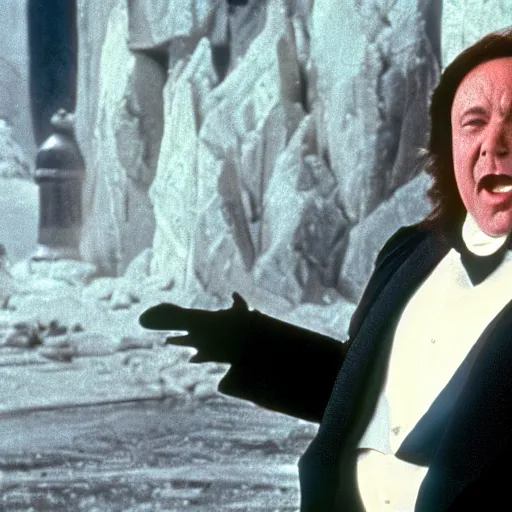 Image similar to Alex Jones as the Penguin Man in the movie Batman Returns 1992, still, high quality