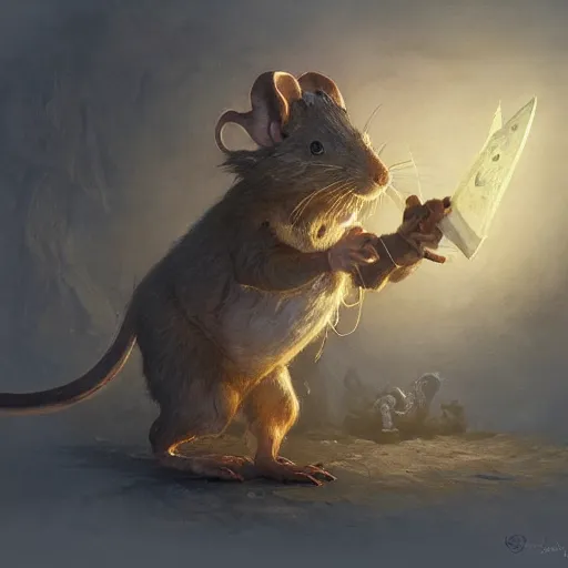 Image similar to a detailed paunting of a wizard rat with, by justin gerard and greg rutkowski, digital art, realistic painting, dnd, character design, trending on artstation