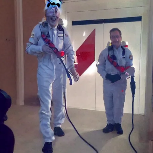 Image similar to Joe Biden as a ghostbuster