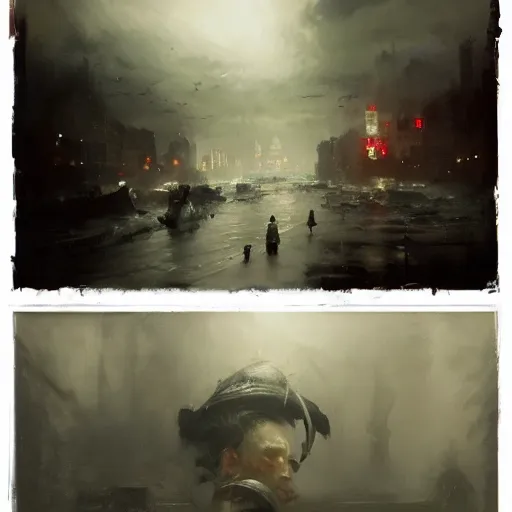Image similar to innsmouth, painted by raymond swanland, painted by greg rutkowski, painted by jeremy mann, painted by artgerm, painted by igor kieryluk, trending on artstation