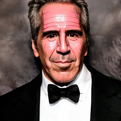 Image similar to Jeffery Epstein peels off his face to reveal Nicholas Cage