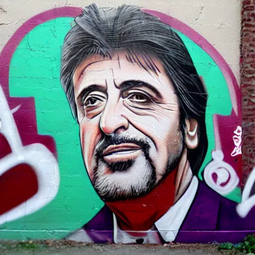 Prompt: graffiti of al pacino