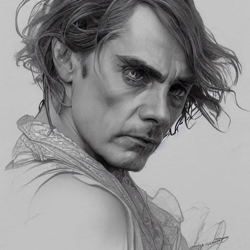 Prompt: amazing lifelike award winning pencil illustration of Jeremy irons intense stare beautiful trending on art station artgerm Greg rutkowski alphonse mucha cinematic